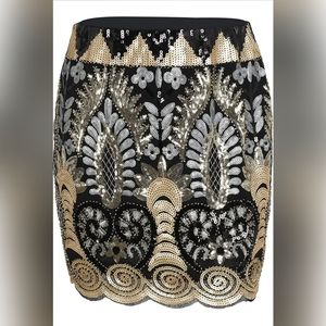 Boho sequin mini skirt